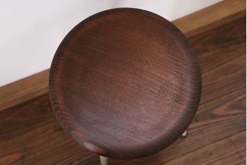 ラフジュ工房オリジナル アイアンペイントスツール(2)(丸椅子、丸イス)