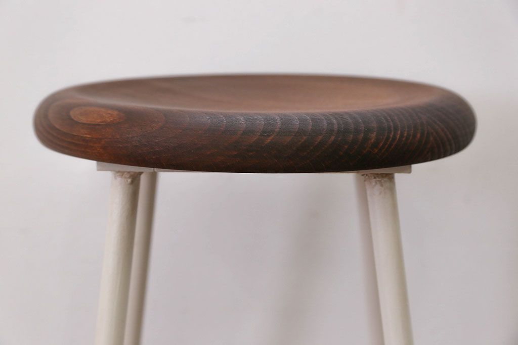 ラフジュ工房オリジナル アイアンペイントスツール(2)(丸椅子、丸イス)