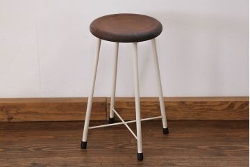 ラフジュ工房オリジナル アイアンペイントスツール(2)(丸椅子、丸イス)