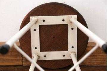 ラフジュ工房オリジナル アイアンペイントスツール(2)(丸椅子、丸イス)