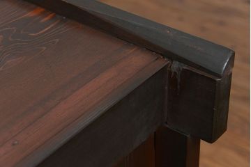 アンティーク家具　アンティーク 丸桟仕上げのモダンな6尺水屋箪笥 (キャビネット、食器棚、戸棚)