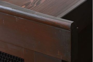 アンティーク家具　アンティーク 丸桟仕上げのモダンな6尺水屋箪笥 (キャビネット、食器棚、戸棚)