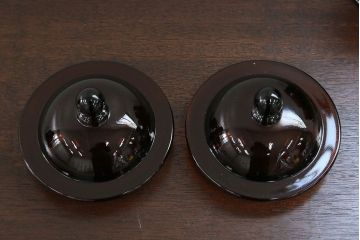 アンティーク雑貨　アンティーク 古いフタ付きガラス瓶(小びん) 2個セット