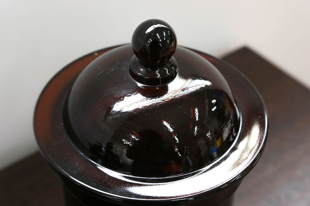 アンティーク雑貨　アンティーク 古いフタ付きガラス瓶(小びん) 2個セット