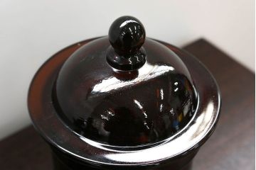 アンティーク雑貨　アンティーク 古いフタ付きガラス瓶(小びん) 2個セット