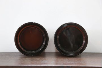 アンティーク雑貨　アンティーク 古いフタ付きガラス瓶(小びん) 2個セット