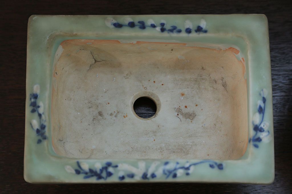 アンティーク雑貨　古民具・骨董 古い青磁 植木鉢 4点セット