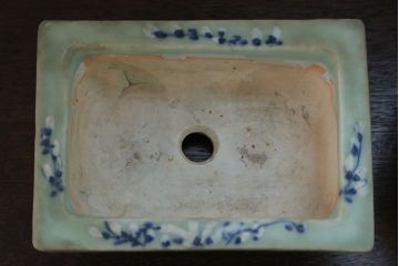 アンティーク雑貨　古民具・骨董 古い青磁 植木鉢 4点セット