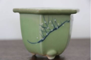 アンティーク雑貨　古民具・骨董 古い青磁 植木鉢 4点セット