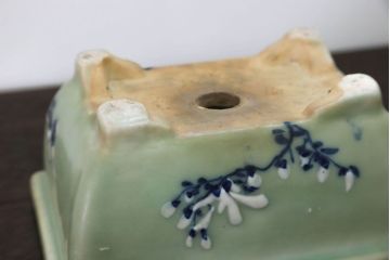 アンティーク雑貨　古民具・骨董 古い青磁 植木鉢 4点セット