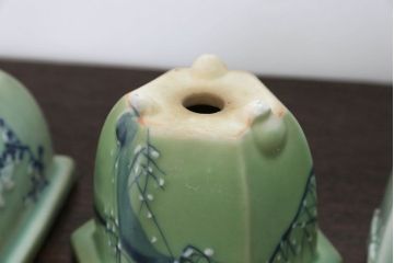 アンティーク雑貨　古民具・骨董 古い青磁 植木鉢 4点セット