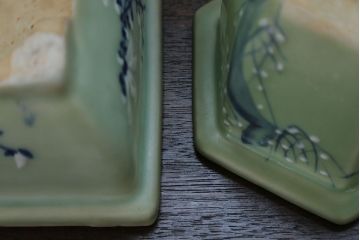 アンティーク雑貨　古民具・骨董 古い青磁 植木鉢 4点セット