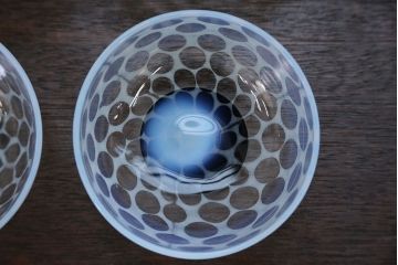 アンティーク雑貨　大正〜昭和初期!エナメル 高台 小鉢 4点セット(水玉)