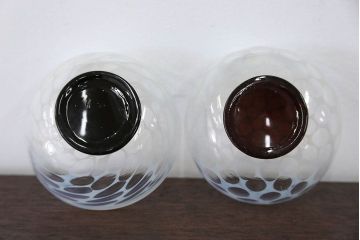 アンティーク雑貨　大正〜昭和初期!エナメル 高台 小鉢 4点セット(水玉)