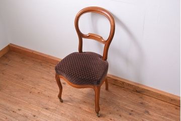 アンティーク家具　フランスアンティーク　マホガニー材!上質なバルーンチェア(1) (椅子、イス)