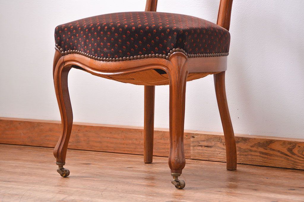 アンティーク家具　フランスアンティーク　マホガニー材!上質なバルーンチェア(1) (椅子、イス)