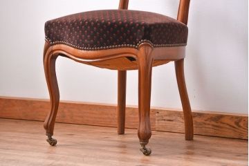 アンティーク家具　フランスアンティーク　マホガニー材!上質なバルーンチェア(1) (椅子、イス)