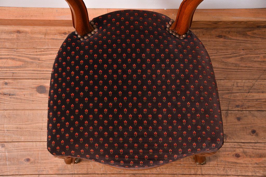 アンティーク家具　フランスアンティーク　マホガニー材!上質なバルーンチェア(1) (椅子、イス)