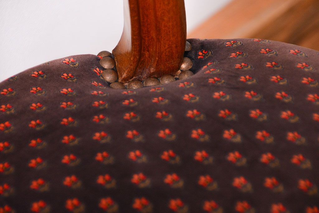 アンティーク家具　フランスアンティーク　マホガニー材!上質なバルーンチェア(1) (椅子、イス)