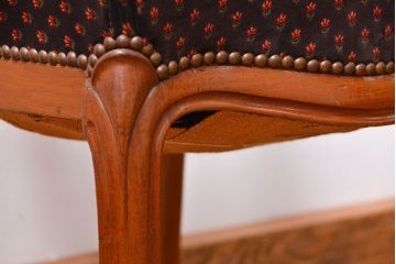 アンティーク家具　フランスアンティーク　マホガニー材!上質なバルーンチェア(1) (椅子、イス)