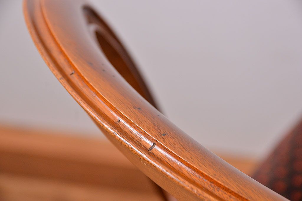 アンティーク家具　フランスアンティーク　マホガニー材!上質なバルーンチェア(1) (椅子、イス)