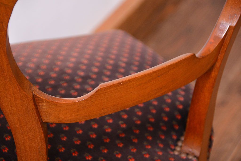 アンティーク家具　フランスアンティーク　マホガニー材!上質なバルーンチェア(1) (椅子、イス)