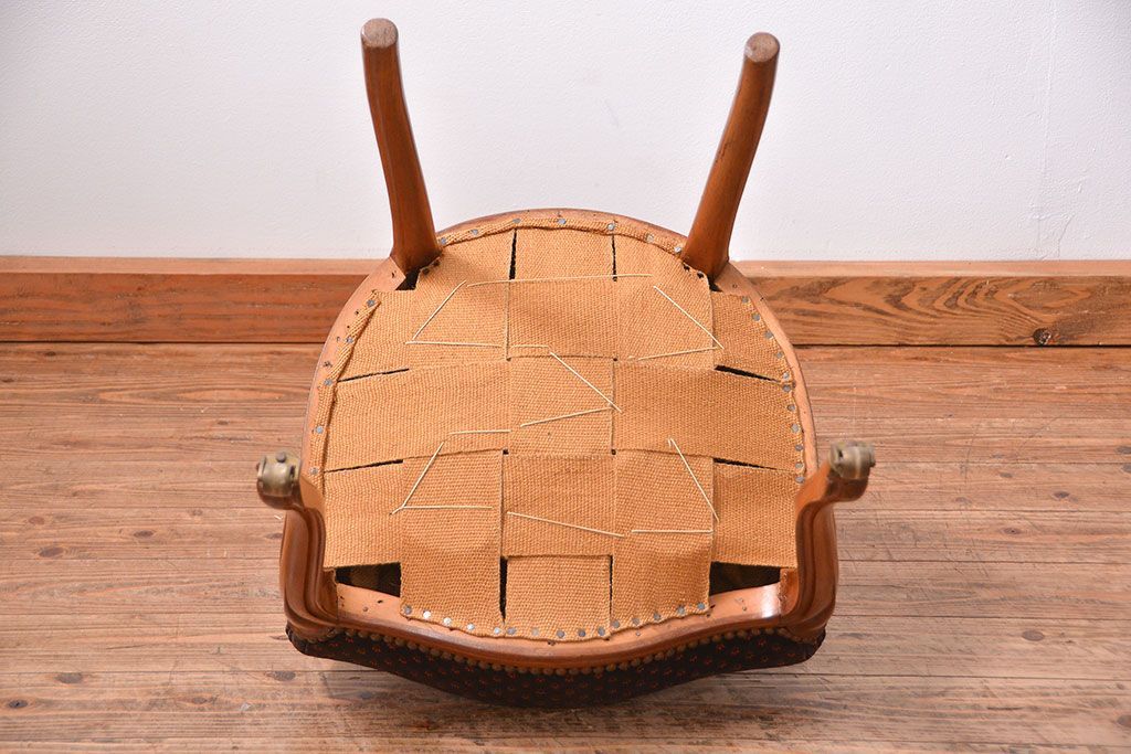 アンティーク家具　フランスアンティーク　マホガニー材!上質なバルーンチェア(1) (椅子、イス)