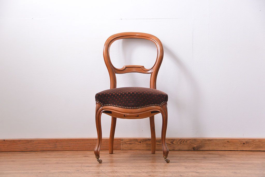 アンティーク家具　フランスアンティーク　マホガニー材!上質なバルーンチェア(2)(椅子・イス)