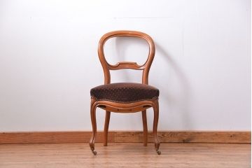 アンティーク家具　フランスアンティーク　マホガニー材!上質なバルーンチェア(2)(椅子・イス)