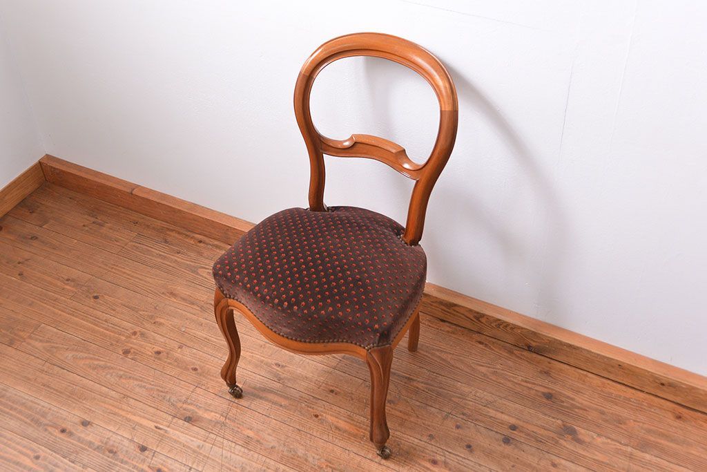 アンティーク家具　フランスアンティーク　マホガニー材!上質なバルーンチェア(2)(椅子・イス)