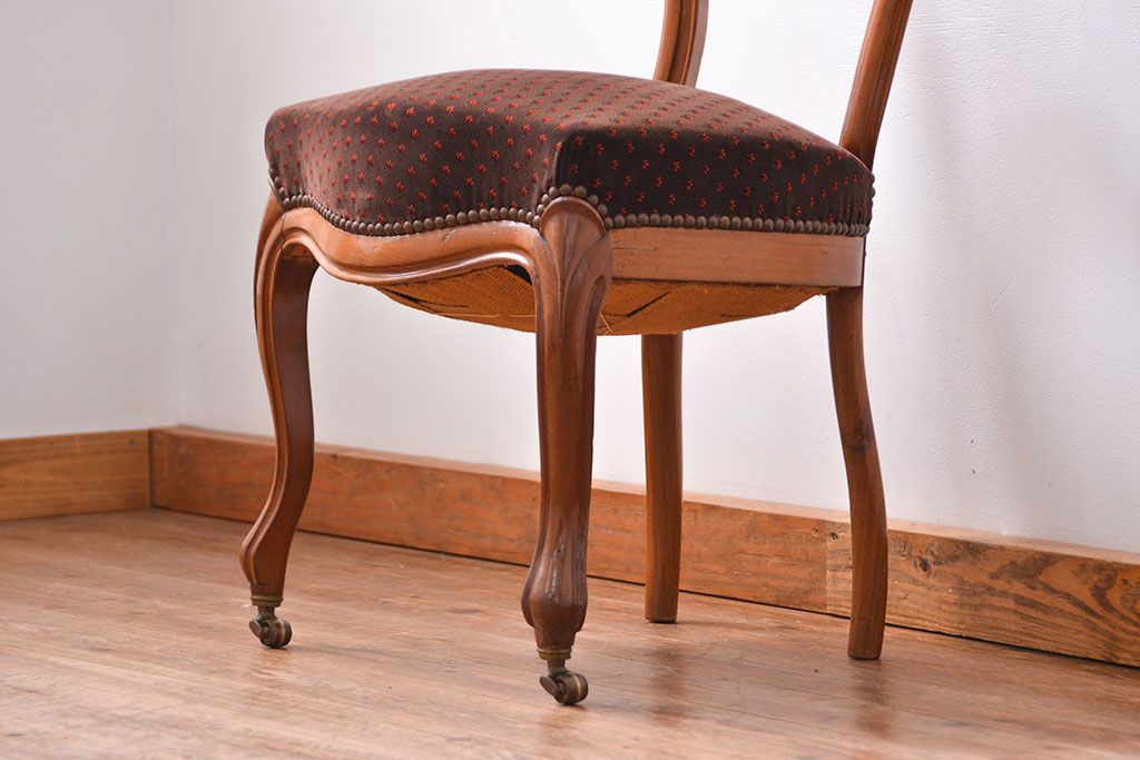 アンティーク家具　フランスアンティーク　マホガニー材!上質なバルーンチェア(2)(椅子・イス)