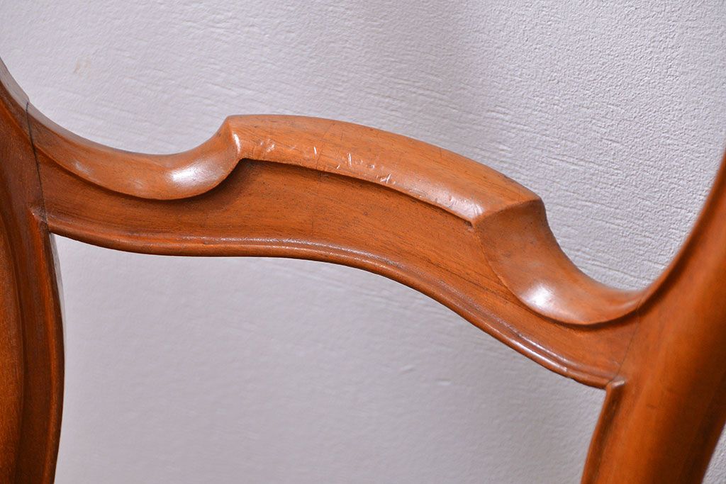 アンティーク家具　フランスアンティーク　マホガニー材!上質なバルーンチェア(2)(椅子・イス)