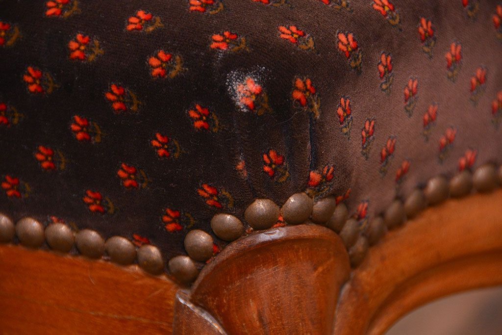 アンティーク家具　フランスアンティーク　マホガニー材!上質なバルーンチェア(2)(椅子・イス)