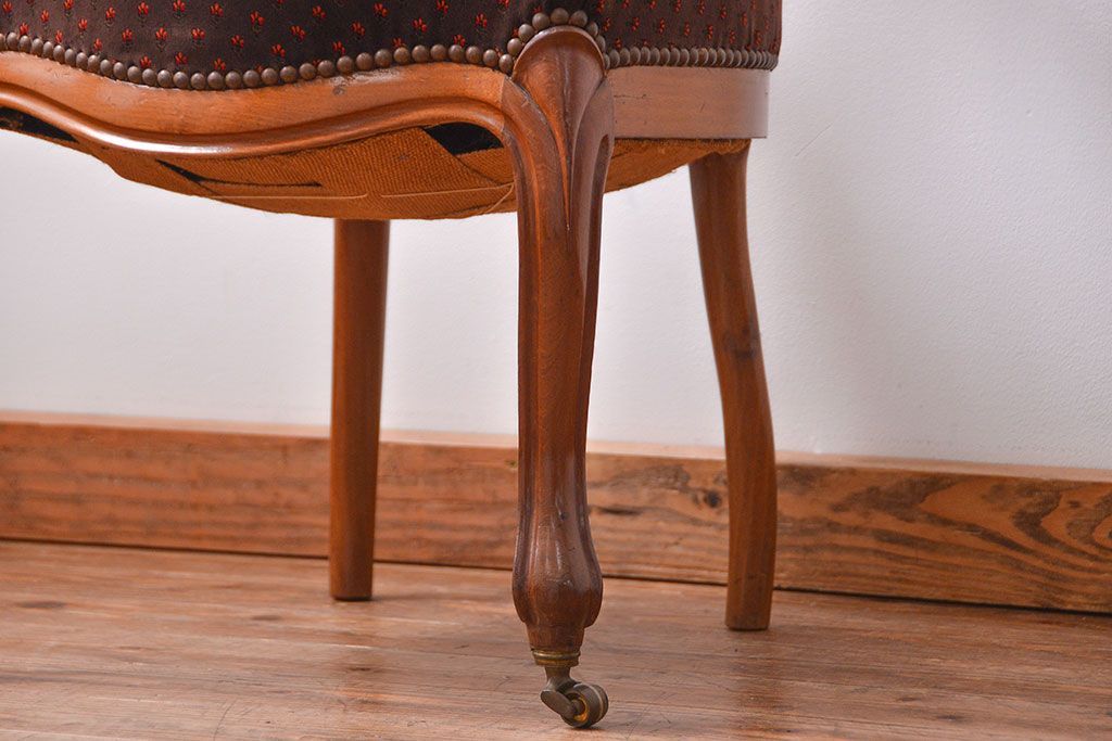 アンティーク家具　フランスアンティーク　マホガニー材!上質なバルーンチェア(2)(椅子・イス)