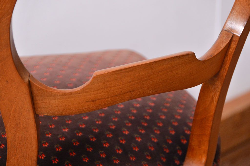 アンティーク家具　フランスアンティーク　マホガニー材!上質なバルーンチェア(2)(椅子・イス)