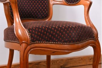 アンティーク家具　フランスアンティーク　マホガニー材の上質なアームチェア(1) (リビングチェア、サロンチェア、椅子、イス)