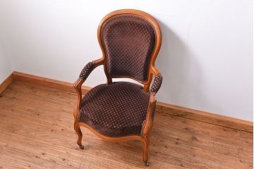 アンティーク家具　フランスアンティーク　マホガニー材の上質なアームチェア(2) (リビングチェア、サロンチェア、椅子、イス)