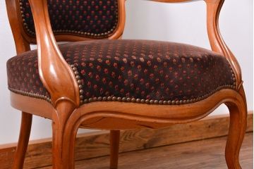 アンティーク家具　フランスアンティーク　マホガニー材の上質なアームチェア(2) (リビングチェア、サロンチェア、椅子、イス)