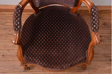 アンティーク家具　フランスアンティーク　マホガニー材の上質なアームチェア(2) (リビングチェア、サロンチェア、椅子、イス)