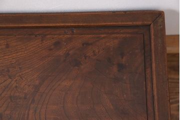 アンティーク家具　古民具・骨董 折り畳み式 古い欅材の使い込まれた角型ちゃぶ台(テーブル、座卓)