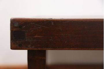アンティーク家具　古民具・骨董 折り畳み式 古い欅材の使い込まれた角型ちゃぶ台(テーブル、座卓)