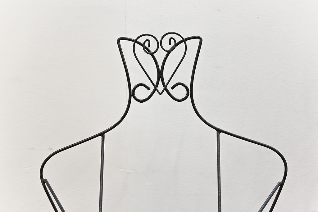 アンティーク雑貨　昭和レトロ 古い洋品店のワイヤスタンドハンガー2点セット(トルソー)