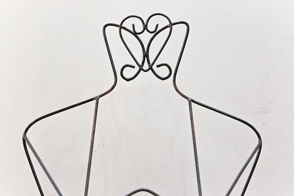 アンティーク雑貨　昭和レトロ 古い洋品店のワイヤスタンドハンガー2点セット(トルソー)