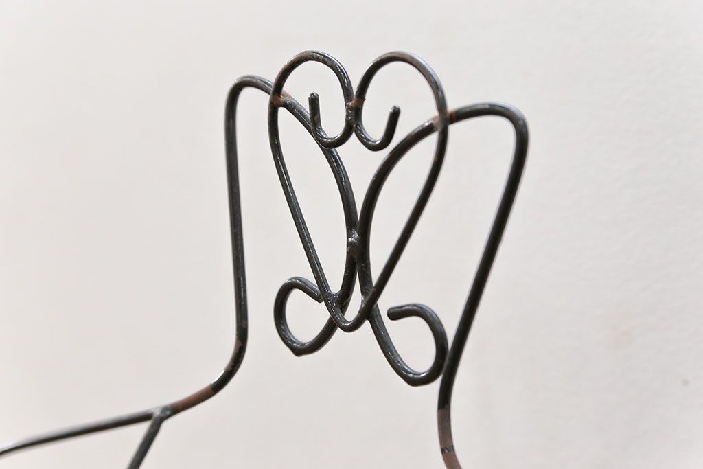 アンティーク雑貨　昭和レトロ 古い洋品店のワイヤスタンドハンガー2点セット(トルソー)