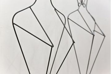 アンティーク雑貨　昭和レトロ 古い洋品店のワイヤスタンドハンガー2点セット(トルソー)