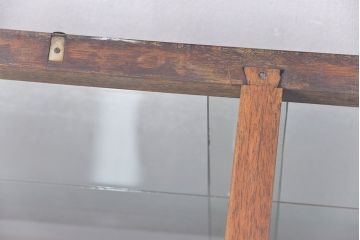 レトロ家具　昭和レトロ　シンプルで大振りなアンティークガラスケース(ショーケース、飾り棚)