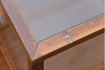 レトロ家具　昭和レトロ　シンプルで大振りなアンティークガラスケース(ショーケース、飾り棚)