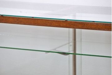 レトロ家具　昭和レトロ　シンプルで大振りなアンティークガラスケース(ショーケース、飾り棚)