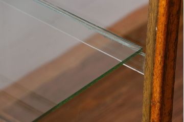 レトロ家具　昭和レトロ　シンプルで大振りなアンティークガラスケース(ショーケース、飾り棚)