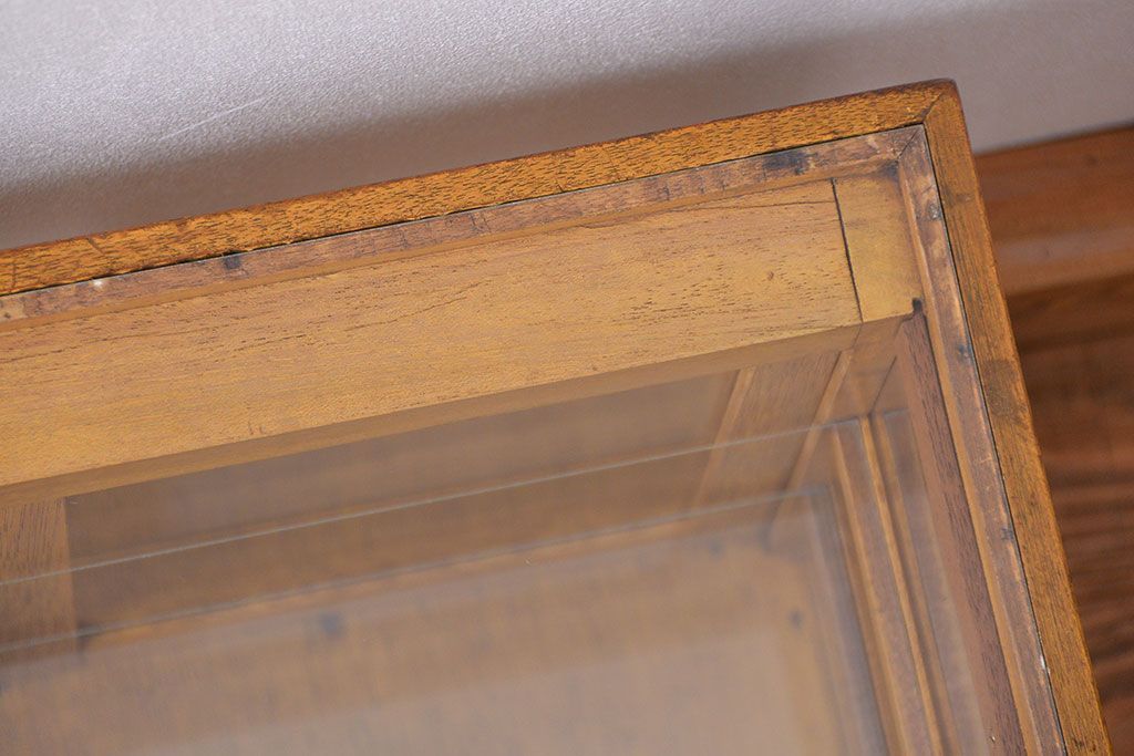 レトロ家具　昭和レトロ　希少なサイズの卓上ガラスケース (ショーケース)